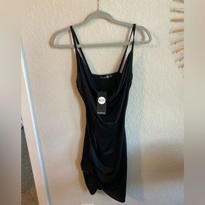 Boohoo Silky Black Dress